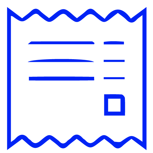 icono de notas del ticket versión en azul